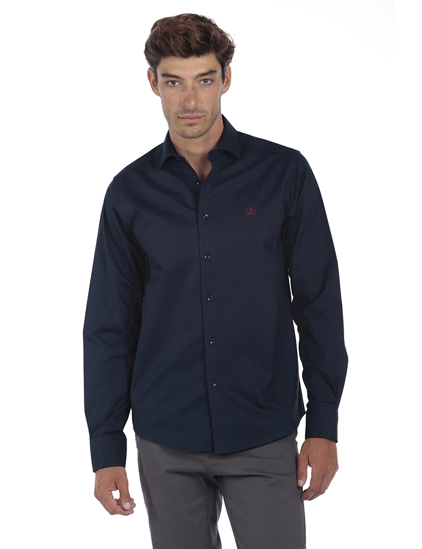 Camisa Homem Gabardina Azul