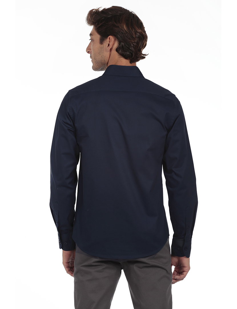 Camisa Homem Gabardina Azul