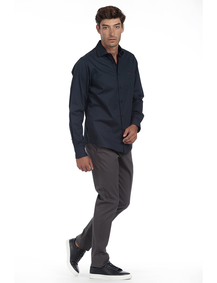 Camisa Homem Gabardina Azul