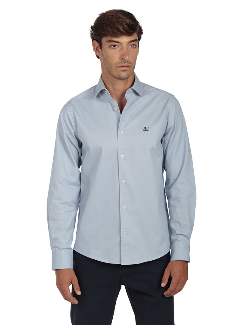 Camisa Homem Gabardina Azul