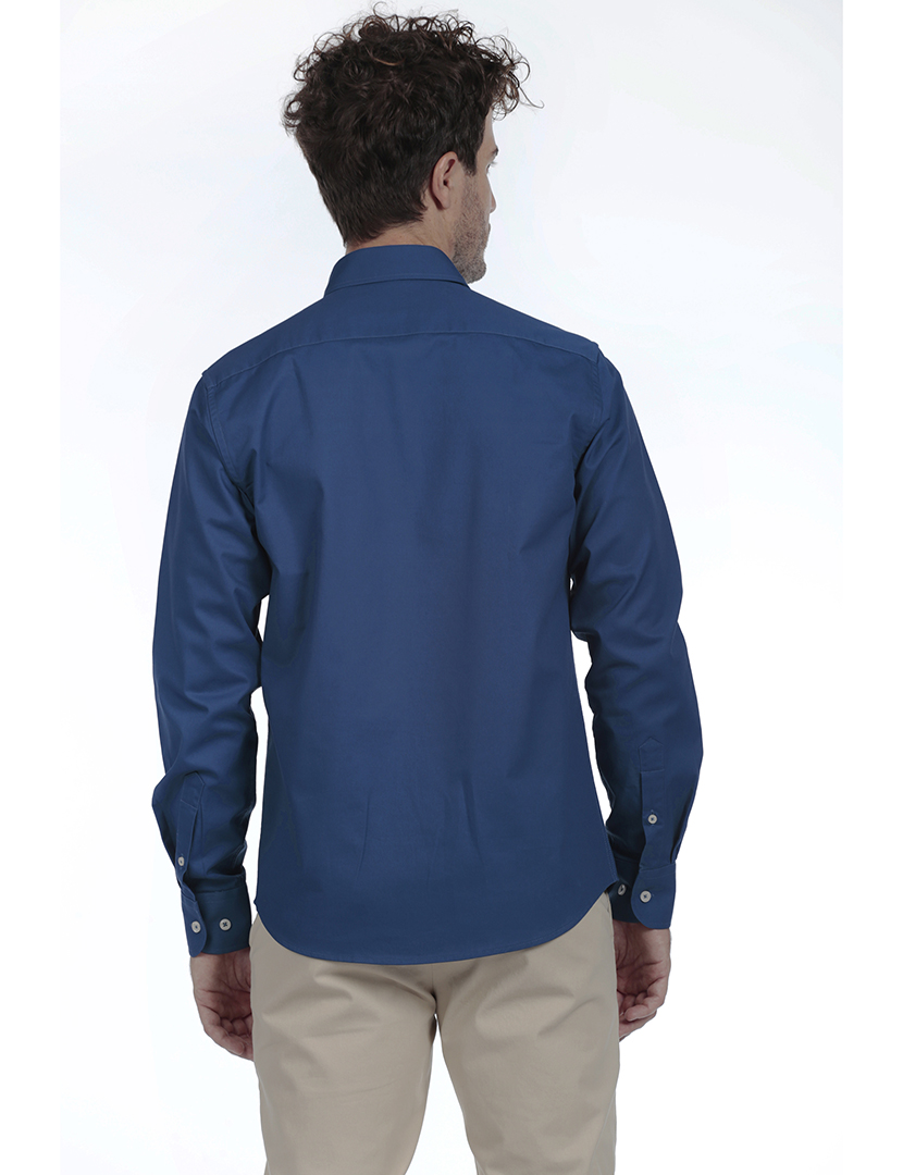 Camisa Homem Gabardina Azul