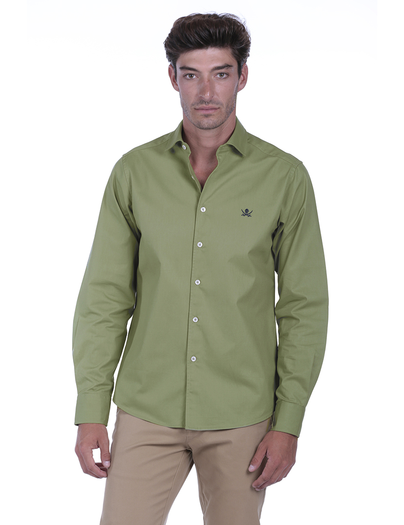 Camisa Homem Gabardina Verde