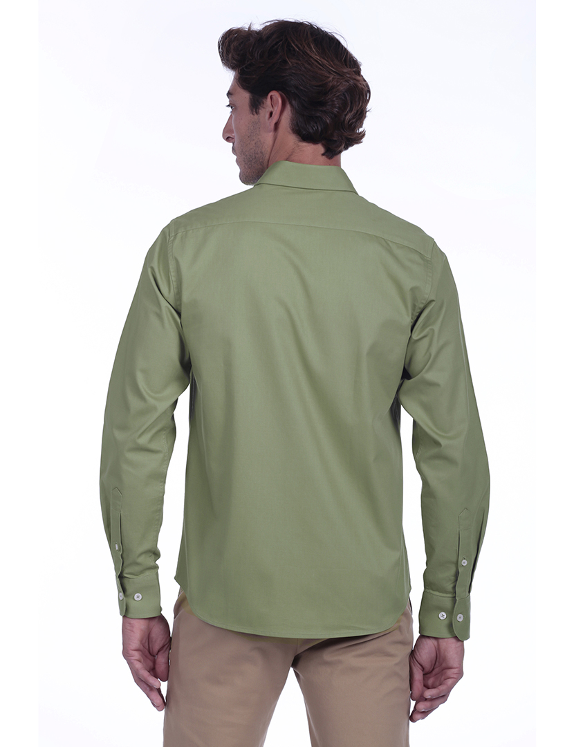 Camisa Homem Gabardina Verde