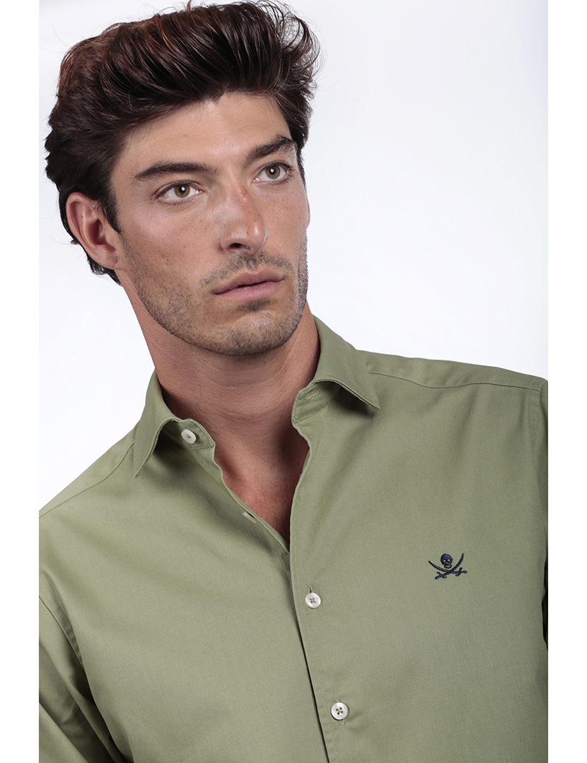 Camisa Homem Gabardina Verde