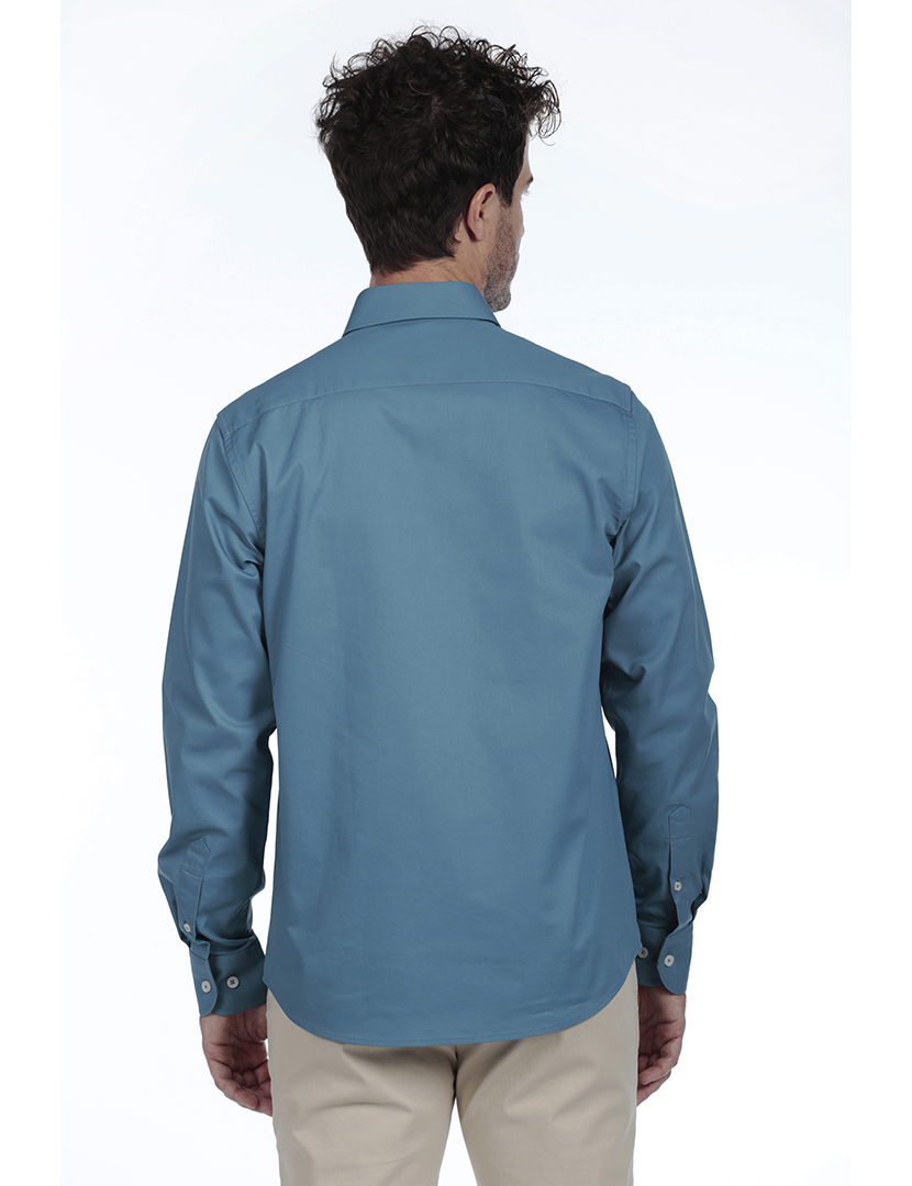 Camisa Homem Gabardina Azul