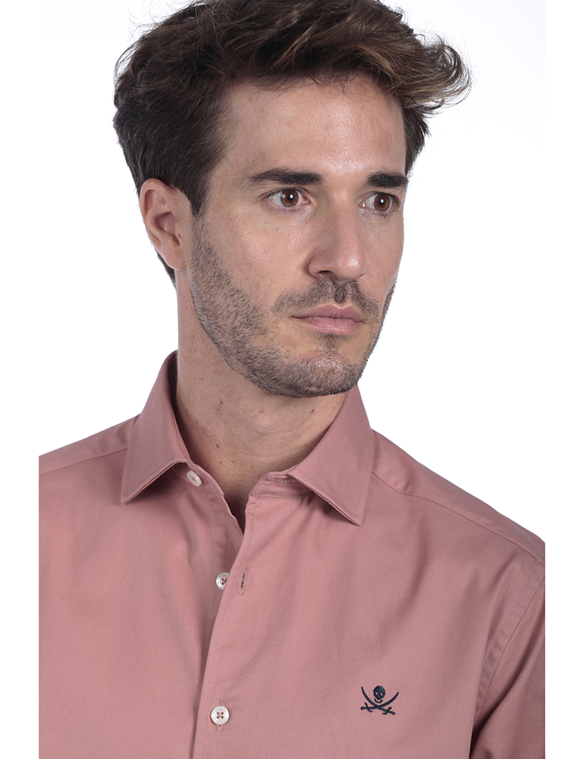 Camisa Homem Gabardina Rosa