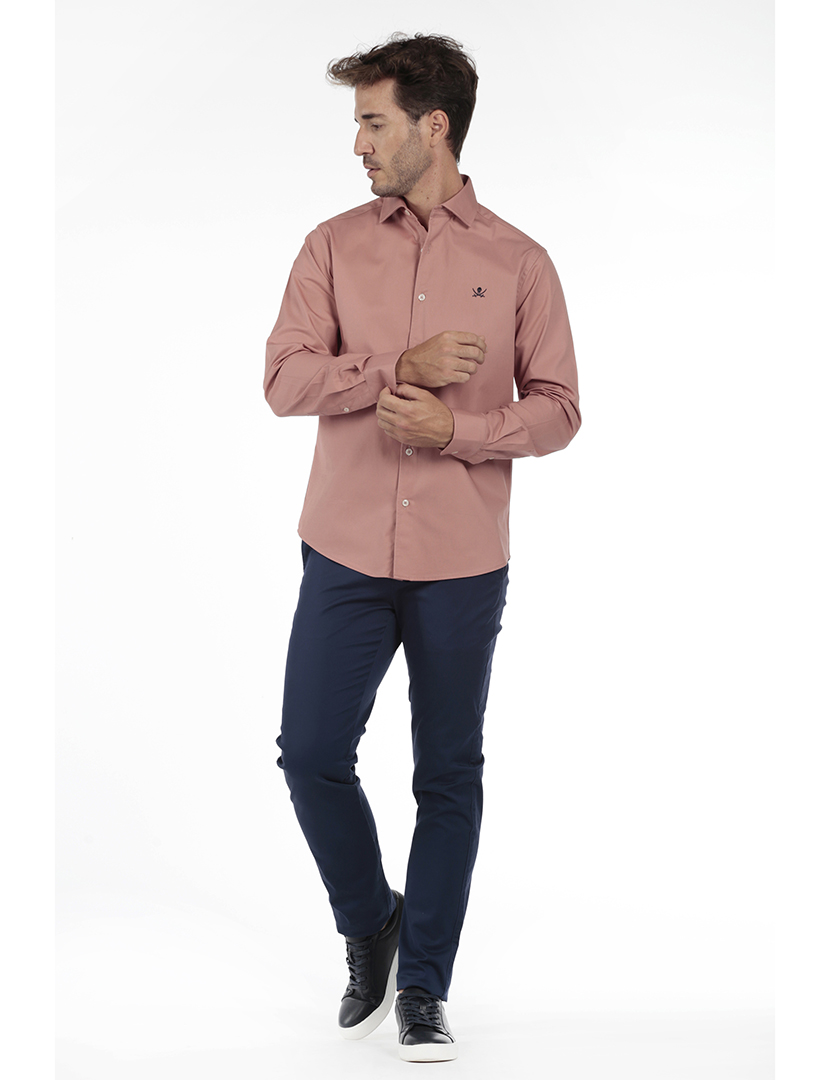 Camisa Homem Gabardina Rosa