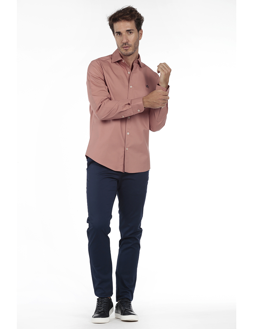 Camisa Homem Gabardina Rosa