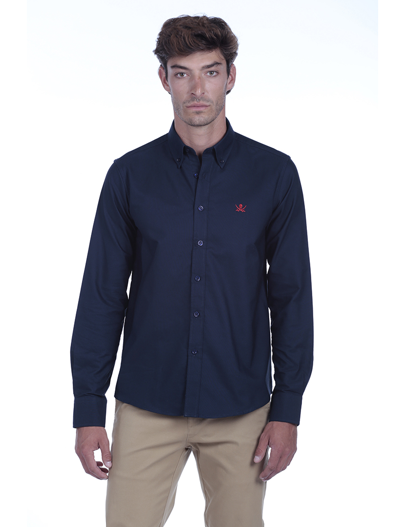 Camisa Homem Oxford Azul
