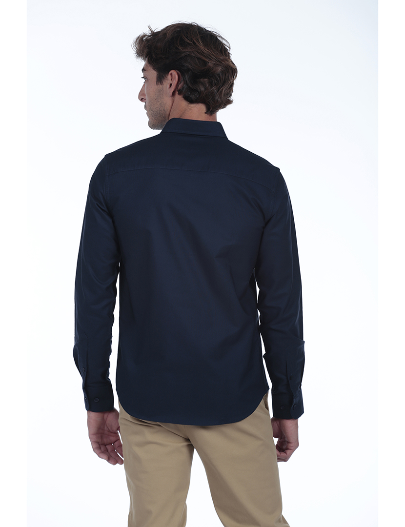 Camisa Homem Oxford Azul