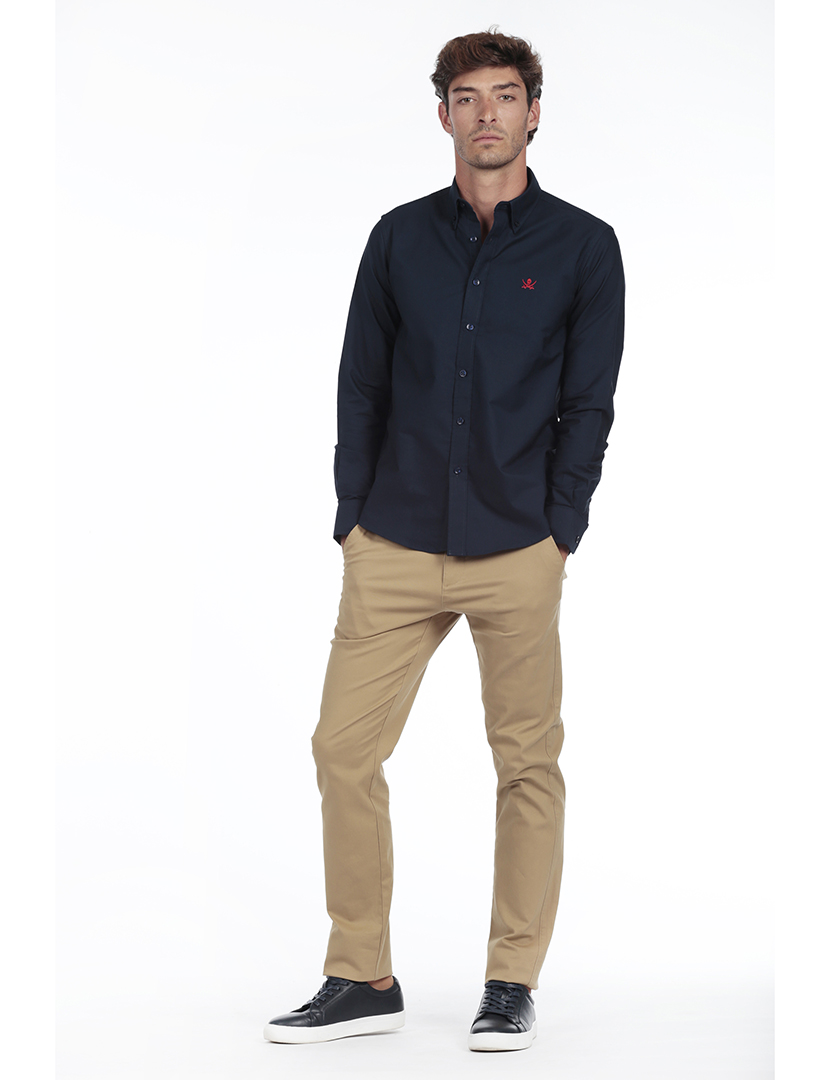 Camisa Homem Oxford Azul