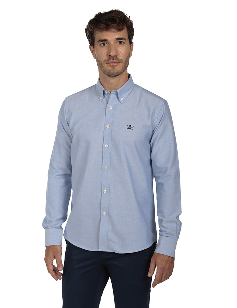 Camisa Homem Oxford Azul