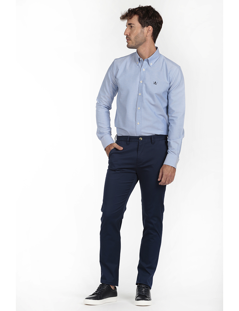 Camisa Homem Oxford Azul