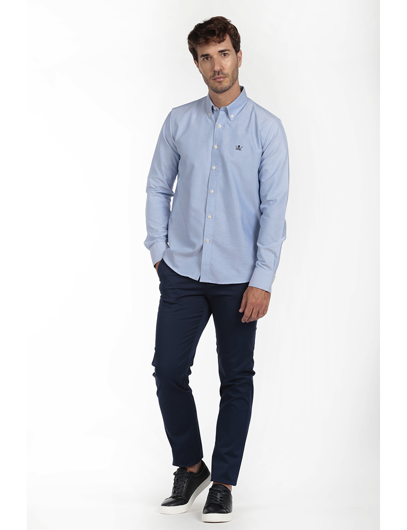 Camisa Homem Oxford Azul