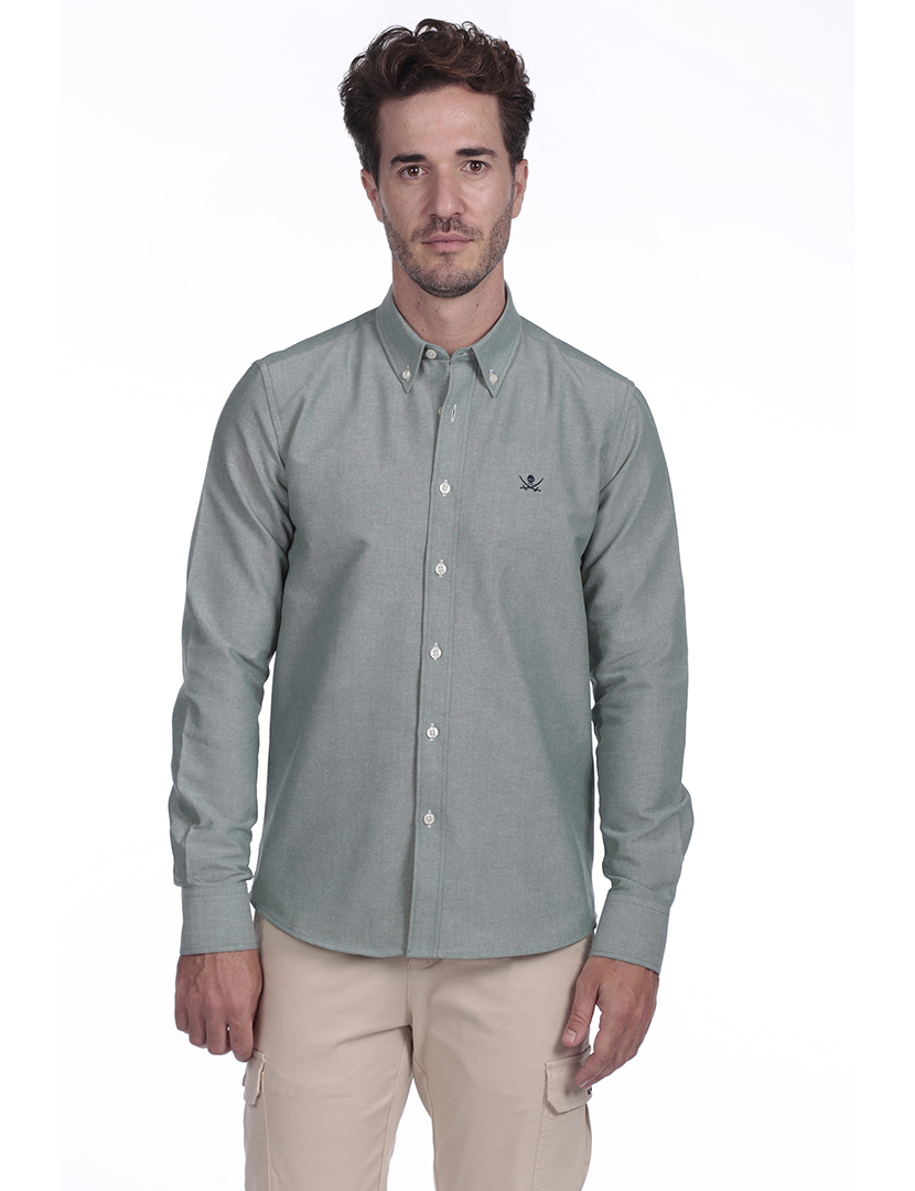 Camisa Homem Oxford Verde