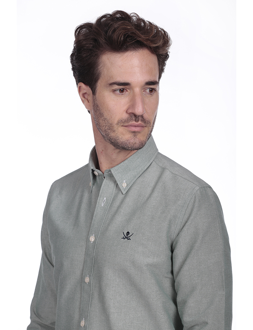 Camisa Homem Oxford Verde