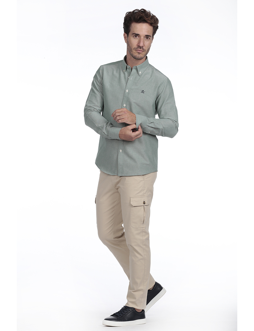 Camisa Homem Oxford Verde