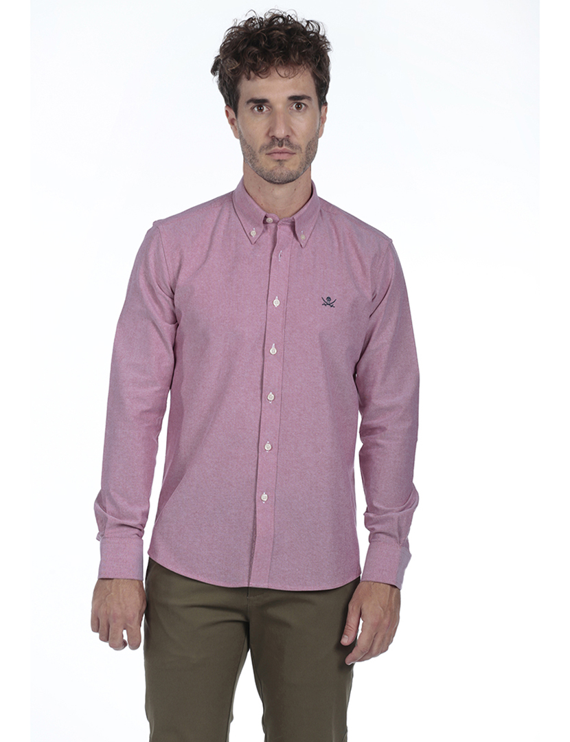 Camisa Homem Oxford Vermelho