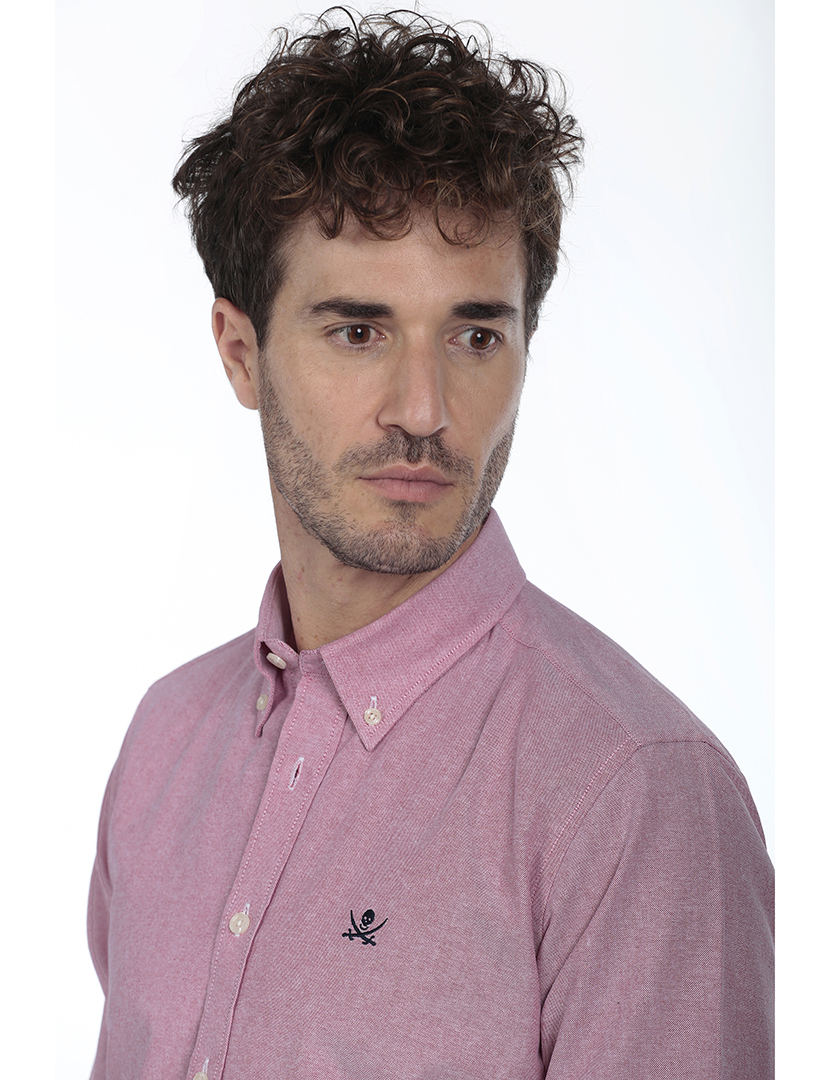 Camisa Homem Oxford Vermelho