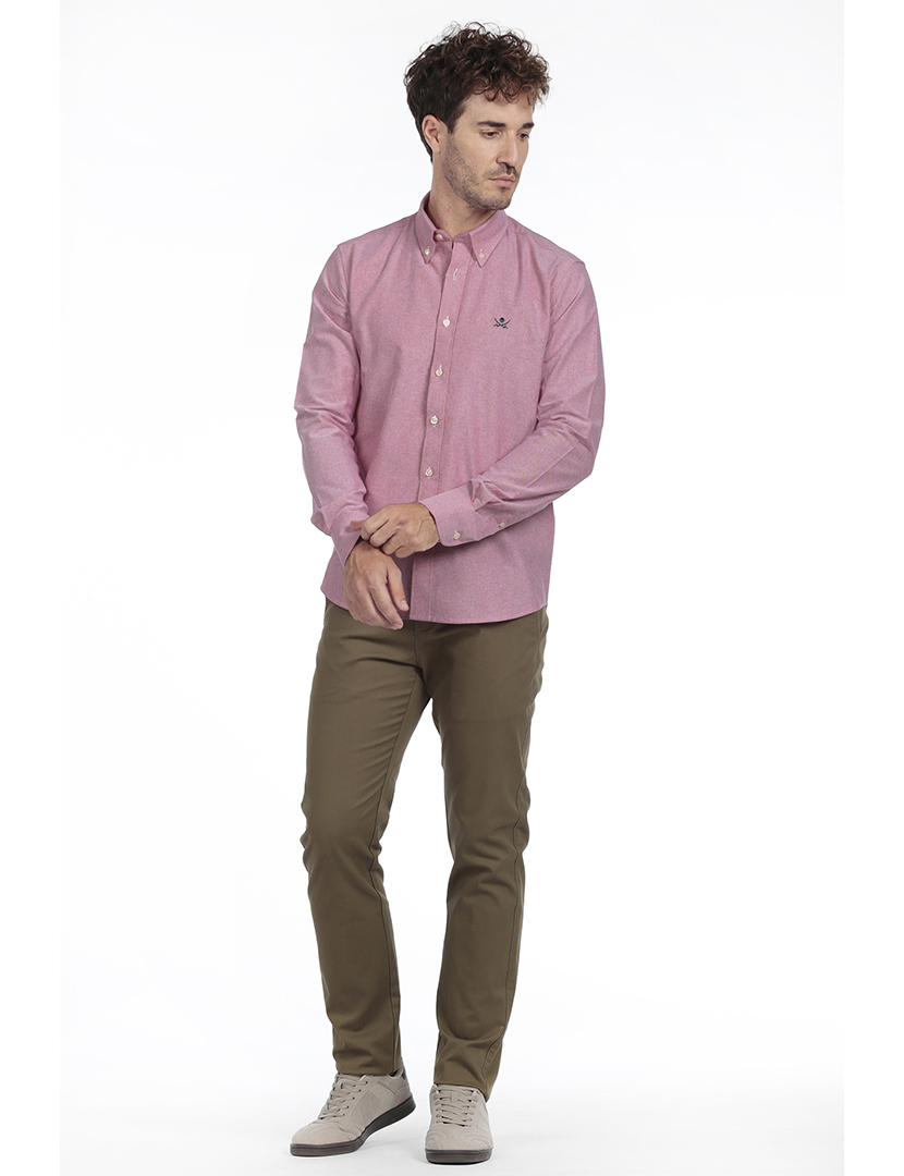 Camisa Homem Oxford Vermelho