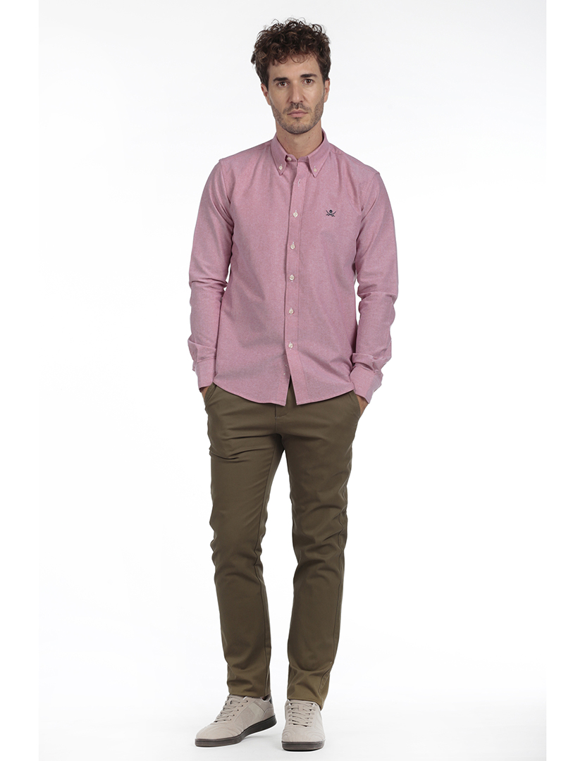 Camisa Homem Oxford Vermelho