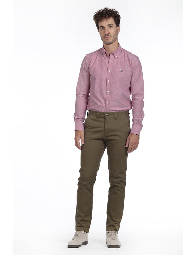 Camisa Homem Oxford Vermelho