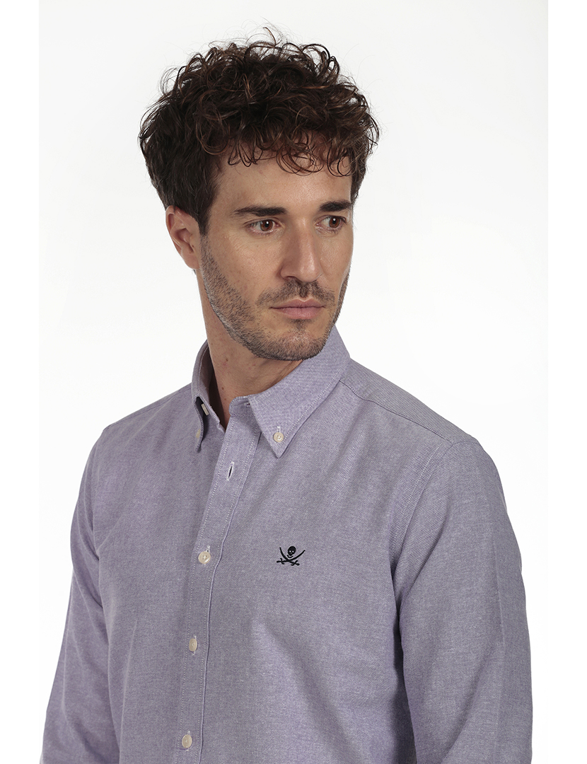 Camisa Homem Oxford Azul