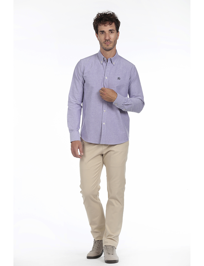 Camisa Homem Oxford Azul