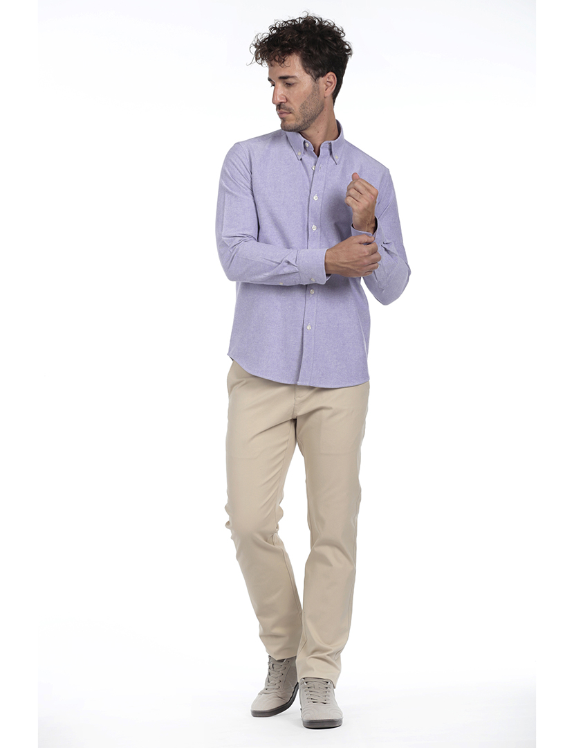 Camisa Homem Oxford Azul