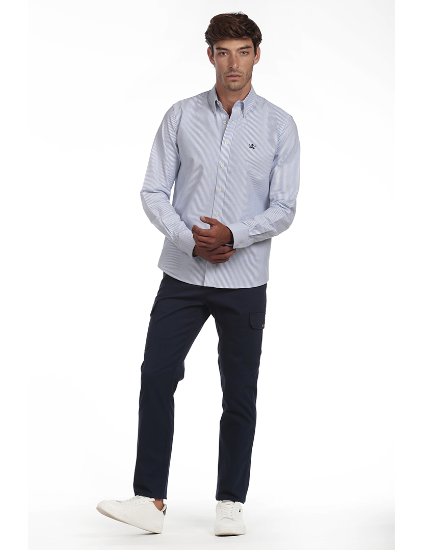 Camisa Homem Oxford Azul