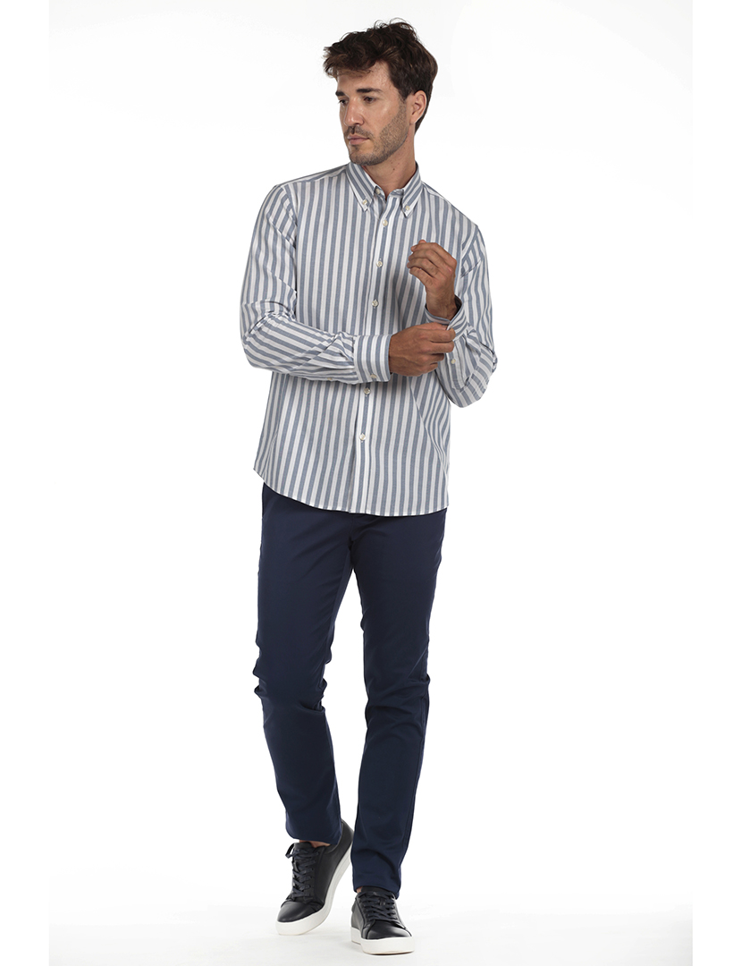 Camisa Homem Oxford Azul