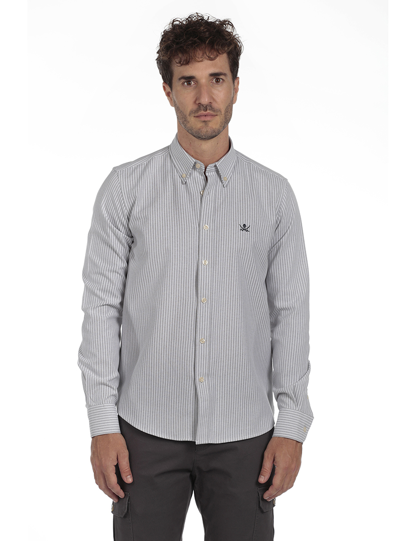 Camisa Homem Oxford Cinzento