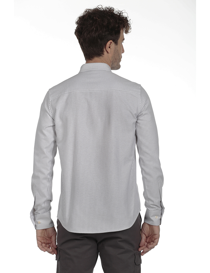 Camisa Homem Oxford Cinzento