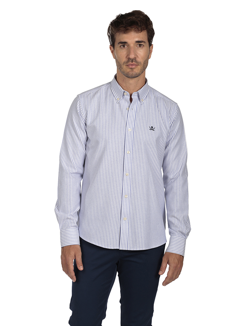 Camisa Homem Oxford Azul