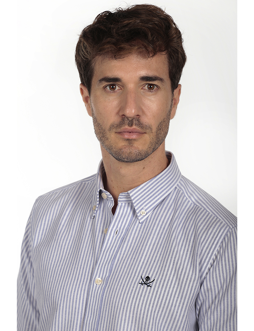 Camisa Homem Oxford Azul