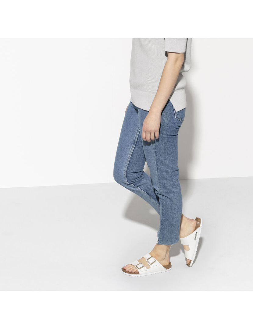 Sandálias  Arizona Birko-Flor Patent Branco Estreito