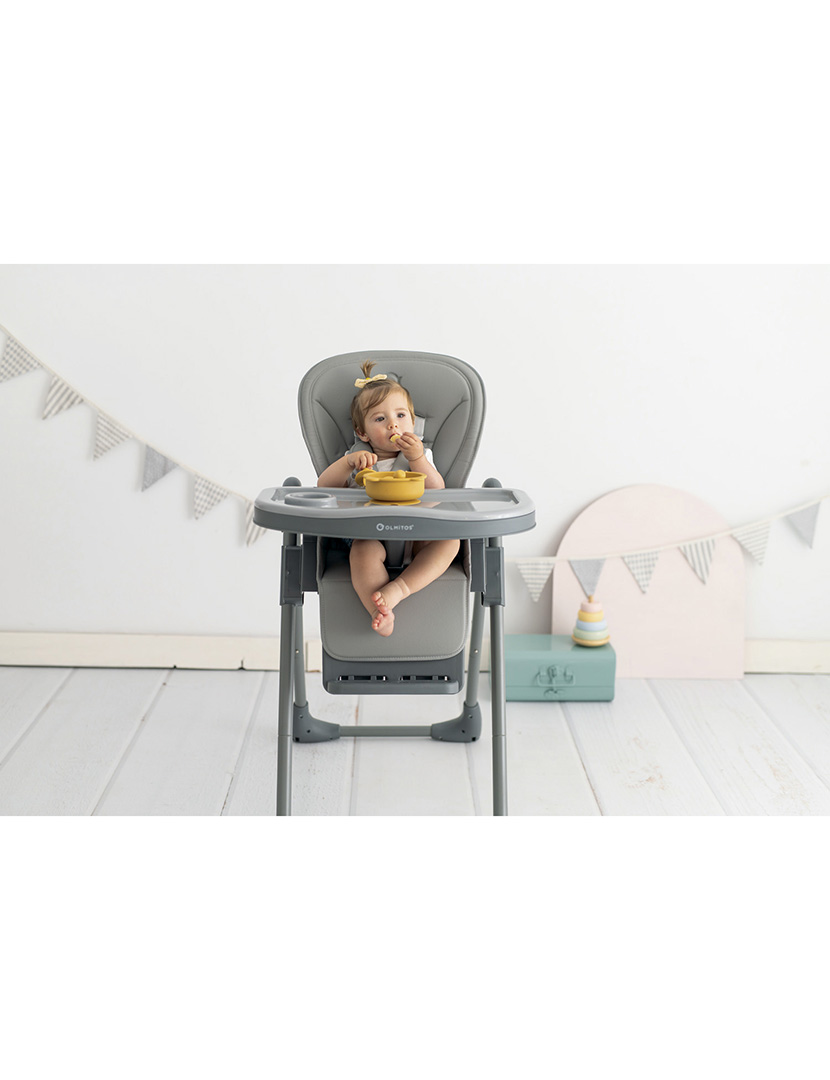 Cadeira Alta com Posições Cinzento