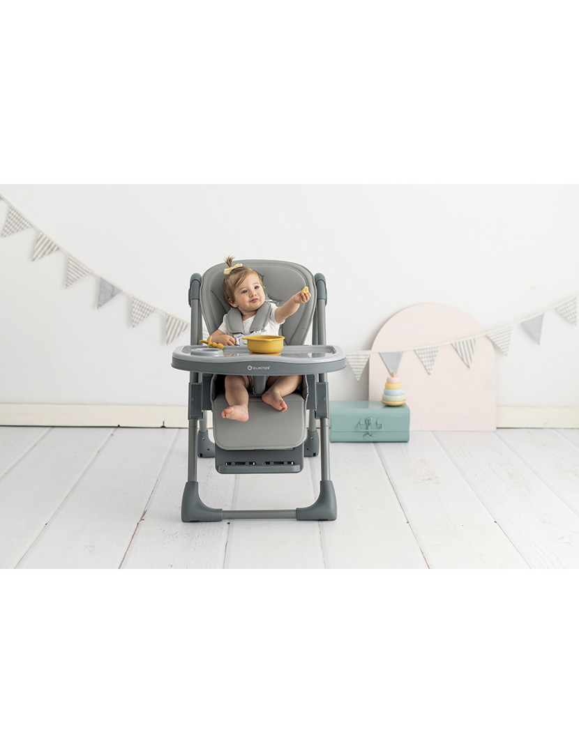 Cadeira Alta com Posições Cinzento