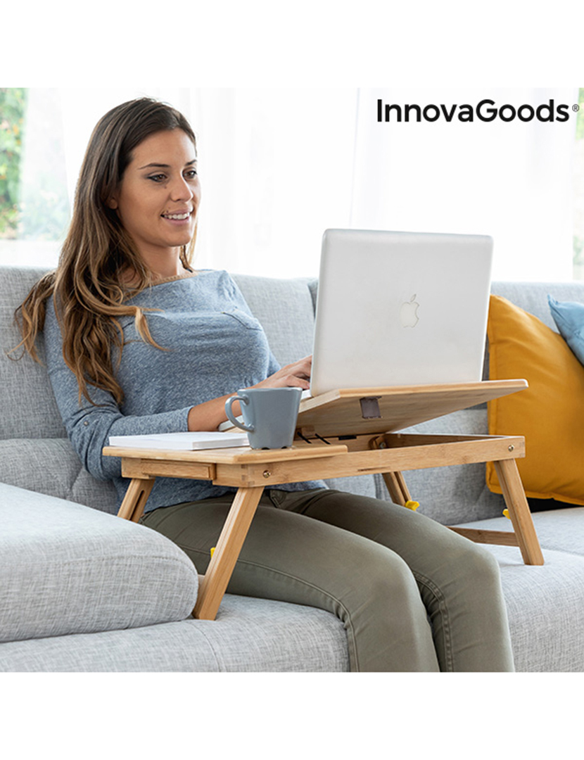 Mesa Auxiliar Dobrável Bambu Lapwood