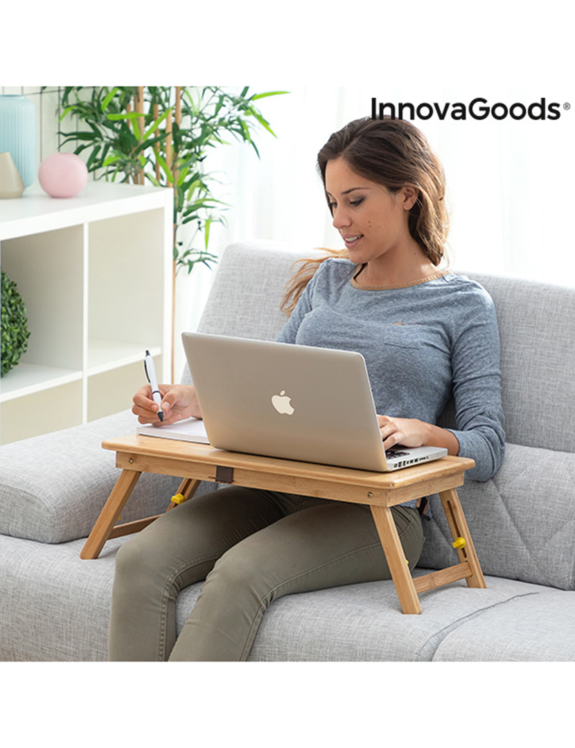 Mesa Auxiliar Dobrável Bambu Lapwood