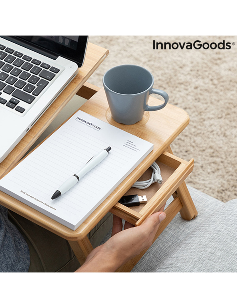 Mesa Auxiliar Dobrável Bambu Lapwood