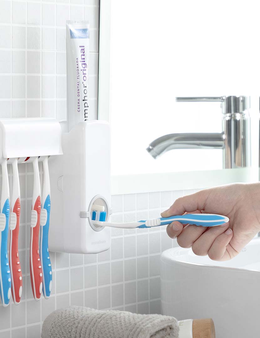 Dispensador Pasta Dentífrica + Suporte Escovas Diseeth 