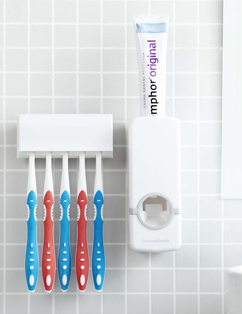 Dispensador Pasta Dentífrica + Suporte Escovas Diseeth 