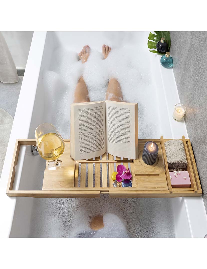 Bandeja Bambu Extensível Banheira Trayth 