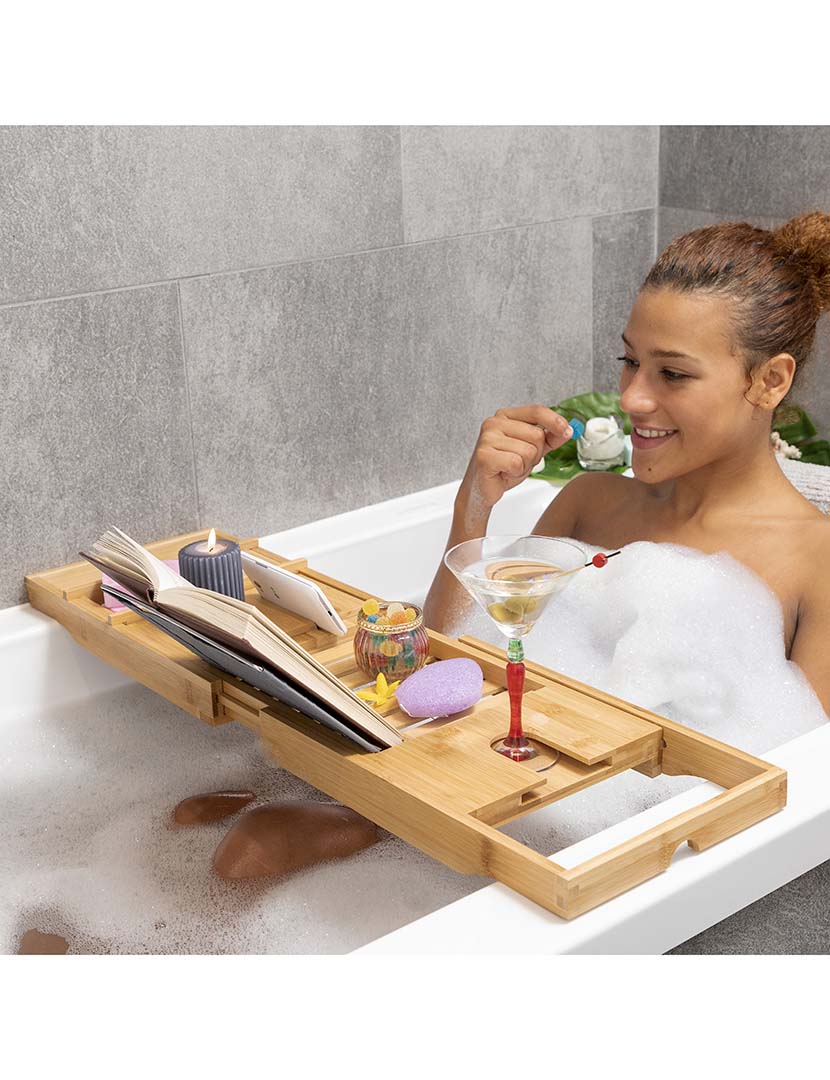 Bandeja Bambu Extensível Banheira Trayth 