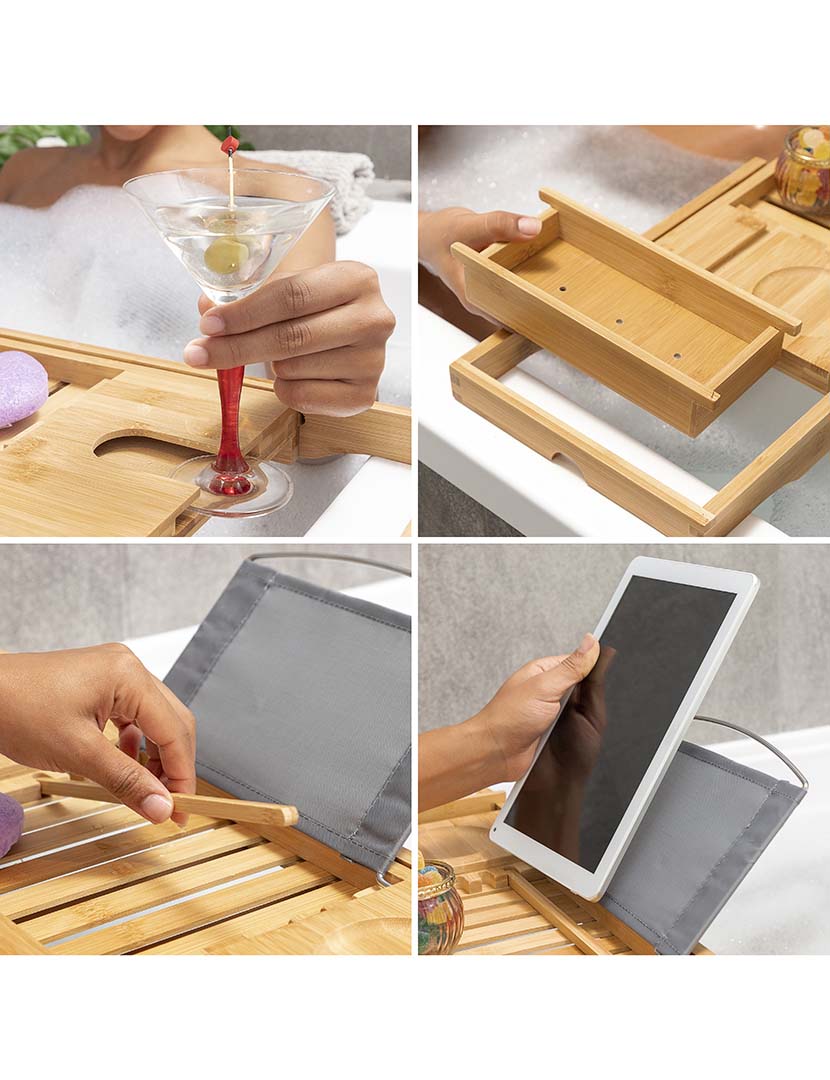 Bandeja Bambu Extensível Banheira Trayth 