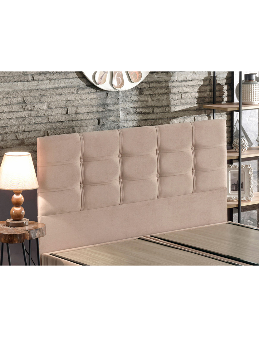 Base de cama e cabeceira para cama individual castanho claro