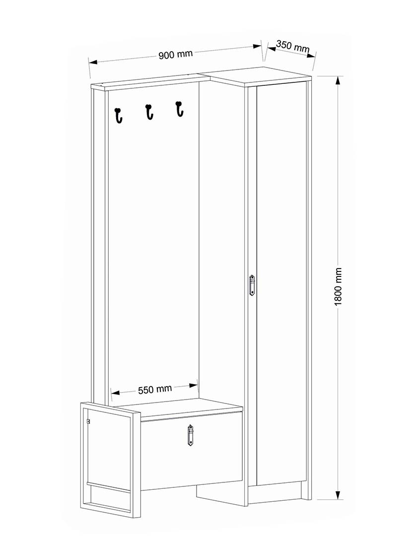 Móvel Entrada Lost Nogueira