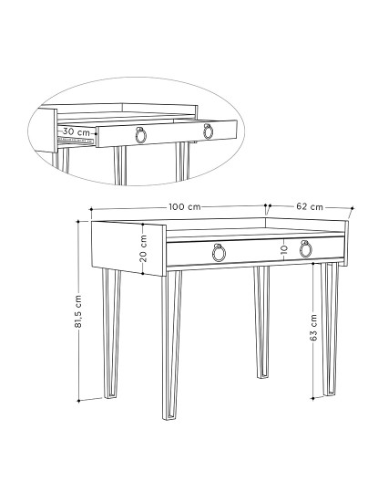 Secretária Sponge Carvalho