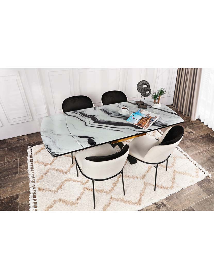 Conjunto 2 Cadeiras Dore 145 Preto/Creme